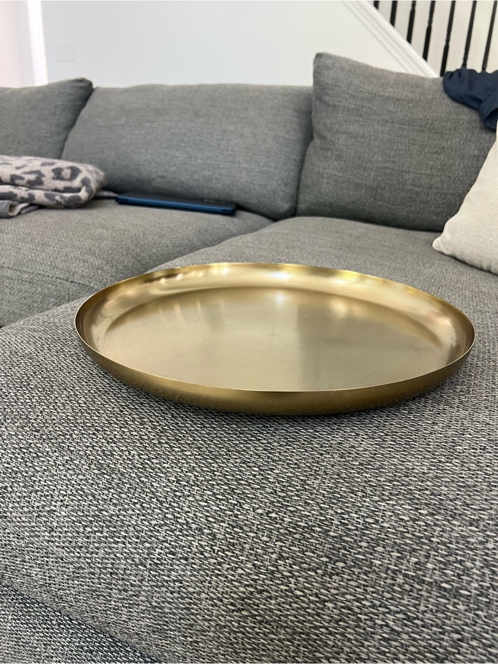 West elm circular metal accent tray - gold / antique brass